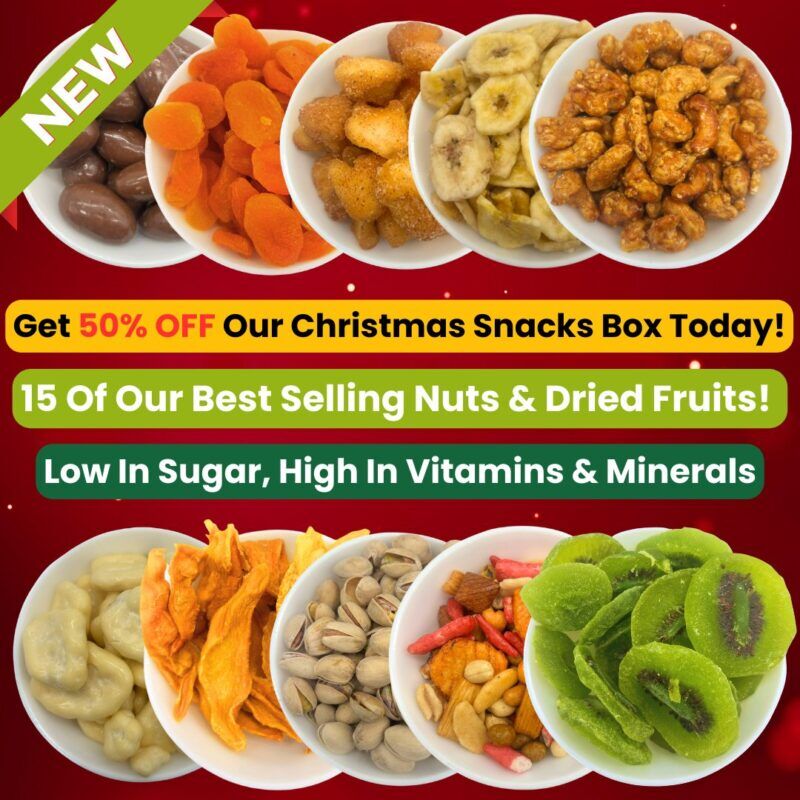 Christmas Snack Box - Contains 15 Of Our Best Selling Nuts & Dried Fruits - Great For Sharing With Loved Ones! - GoodFoodDelivered