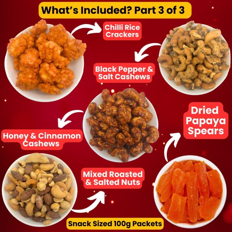 Christmas Snack Box - Contains 15 Of Our Best Selling Nuts & Dried Fruits - Great For Sharing With Loved Ones! - GoodFoodDelivered